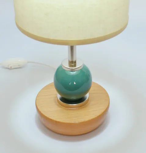 Veladores Sehizo Luz Mónaco Verde X2 Madera Caldén Lino