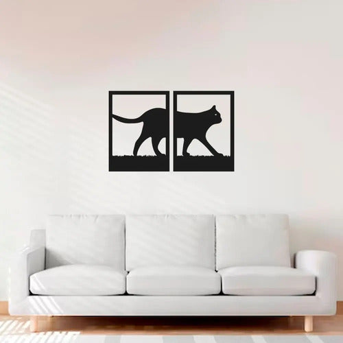 Cuadro Decorativo Gato Calado Madera Mdf