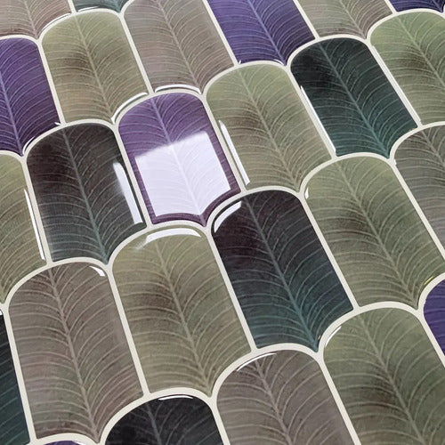 Panel Placa 3d Autoadhesivo 30x30 Vinilo Arcos Violeta