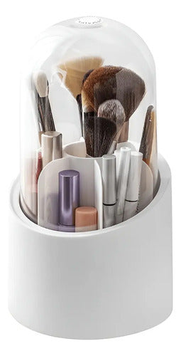 Organizador Giratorio Brochas Makeup Celeste