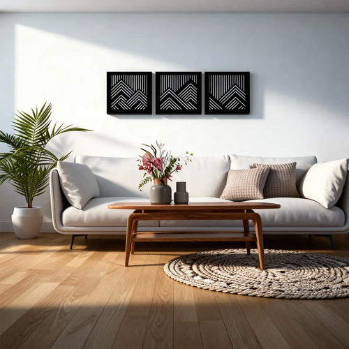 Cuadro Calado Decorativo Madera Mdf Alpes Montañas Moderno