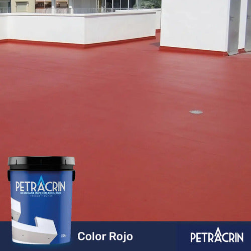 Membrana Líquida Transitable Petracrin Impermeabilizante 20 Kg Rojo Para Techos Satinado