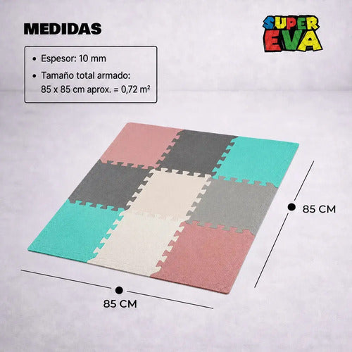 Piso de Goma Eva Encastrable Pastel Liso 30x30cm 9 Piezas · 18146 · foto 02