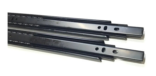 Corredera Telescópica Bronzen Negra 50cm 30kg Para Cajones Y Muebles