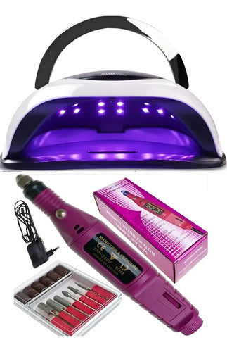 Combo Cabina UV/LED Sun BQ5T 120W Táctil y Torno para Uñas con Fresas · 18412 · foto 01