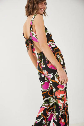 Mono Enterito Estampado Largo Mujer Corte Palazzo Rimmel