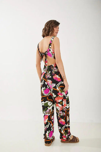 Mono Enterito Estampado Largo Mujer Corte Palazzo Rimmel
