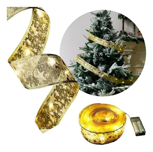 Cinta Luces Navideñas Led Decoración Arbol Navidad 5m Color Dorado Color De Las Luces Cálido Alitrade