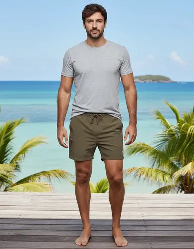 Malla Lisa Traje De Baño Short Liso Khaky Lisa Xs