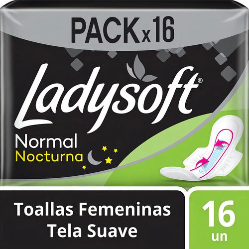 Toalla Femenina Ladysoft Nocturna Aloe X 16 Un - Tela Suave · 17333 · foto 03