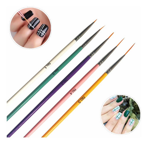 Set de Pinceles Liner para Nail Art 5 Unidades · 18098 · foto 02