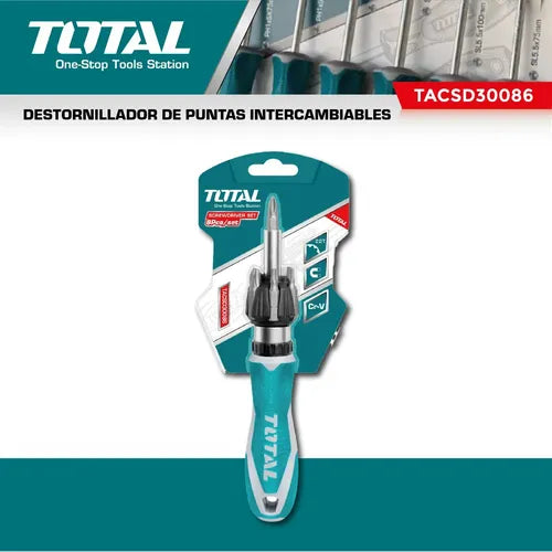 Kit Set Juego Destornillador Ratchet 8 Pcs Total Tacsd30086
