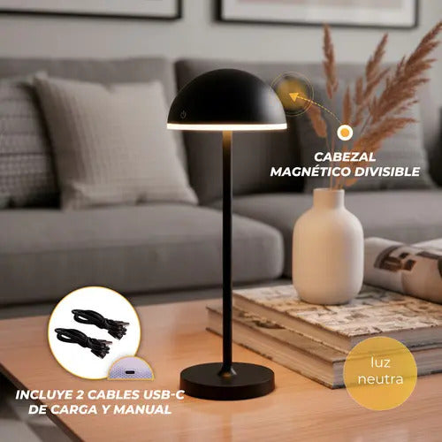 Velador Practiled Aplique Metal 3 Tonos Led Usb-c Dimerizable Negro