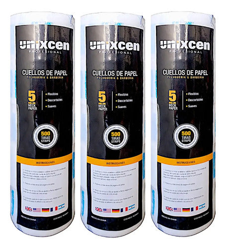 Combo 3 Kits Papel para Cuello Unixcen x15 Peluquería y Barbería · 16547 · foto 01