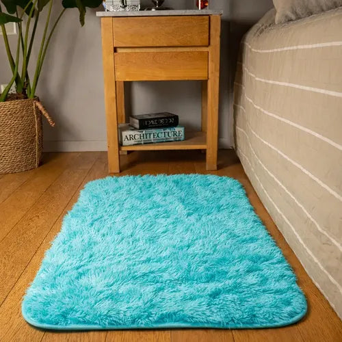 Alfombra Fimeli Pelo Largo 100x60 Cm 100 M 60 M Turquesa