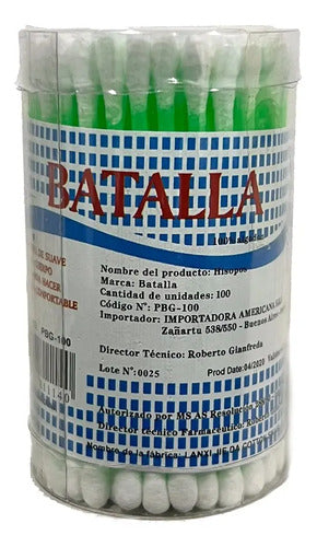 Hisopos Algodon Batalla X100u
