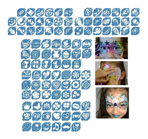 Stencil Maquillaje Infantil 6cm X100