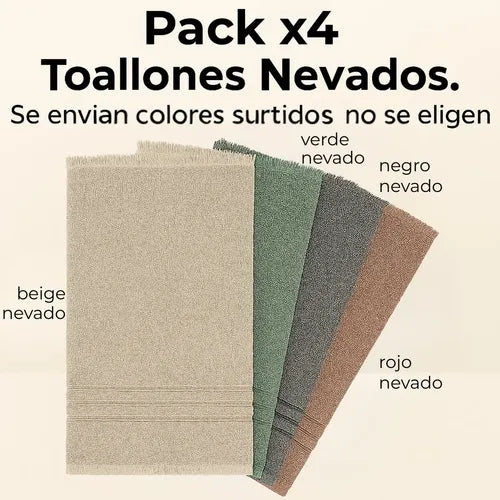 Toallón Grande Ragazza Nevado Pack 4 Colores Surtidos Playa