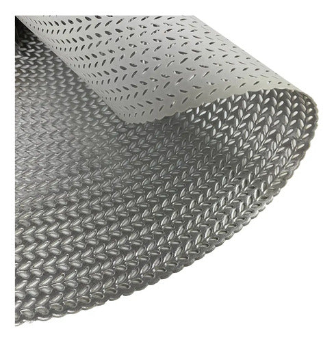 Individual Mantel Mesa Platos Decorativo Redondo 38cm X6 Color Plateado Luna