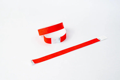 Pulseras Tyvek Open Ticket 100u Rojo