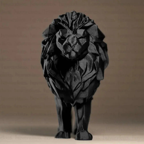 Estatua León Original Samago Escultura Decorativa 14cm Negro
