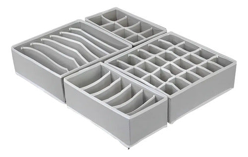 Set De 4 Organizadores De Placard Beige