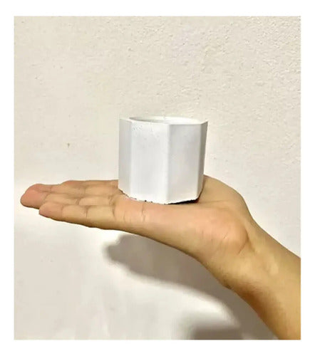 Portavela Cuenco Octogonal De Yeso Para Velas De Cera Soja