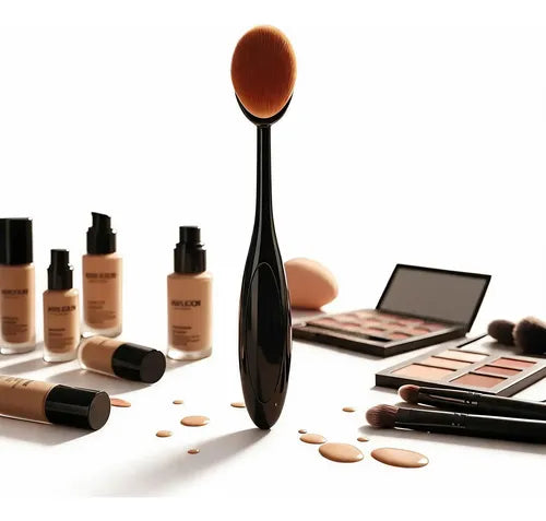 Insumos Para Uñas Varios Brocha Maquillaje Negro (mango) Y Cerdas Marrones/avellana