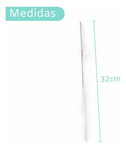 12 Pinchos Brochette Acero Reutilizable