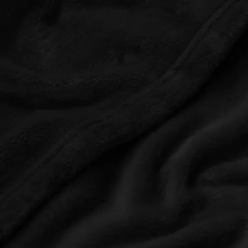 Frazada Flannel 2 Plazas Y Media Extrasuave Gruesa Liso 1.2 Kg Negro