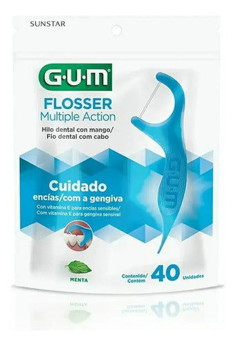 Hilo Dental GUM Flossers con Mango Menta y Vitamina E 40 Unidades · 7345 · foto 02