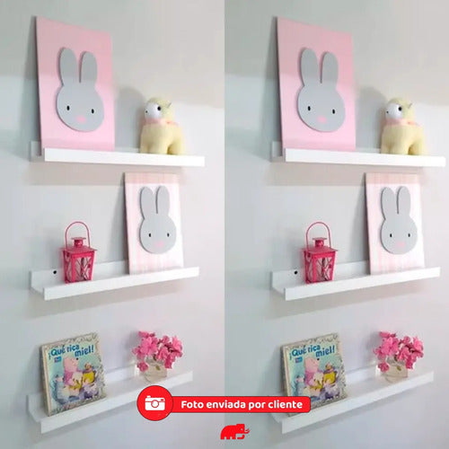 Estante Para Cuadro Blanco Fotos Libros Repisa Flotante 80cm