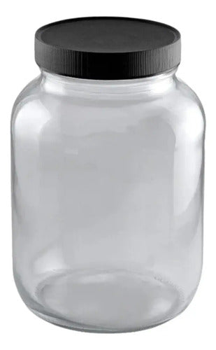 Frasco De Vidrio Gigante 3000 Cc Con Tapa Plastica X6