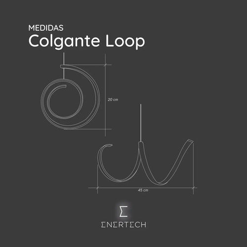 Lámpara Colgante Led Rulo Loop 35w Enertech Deco Moderna