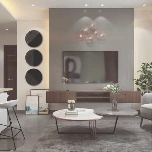 Cuadro Madera Calado Mdf Circulos Moderno Living Decorativo