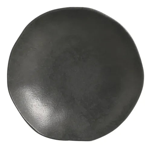 Plato Hondo Cerámica Gres 21,2cm Gris Oscuro Simil Piedra X6