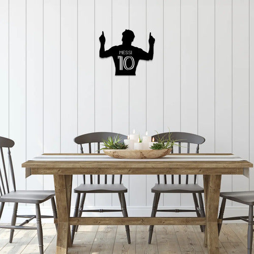 Cuadro Calado Lionel Messi Laser Madera Mdf Futbol