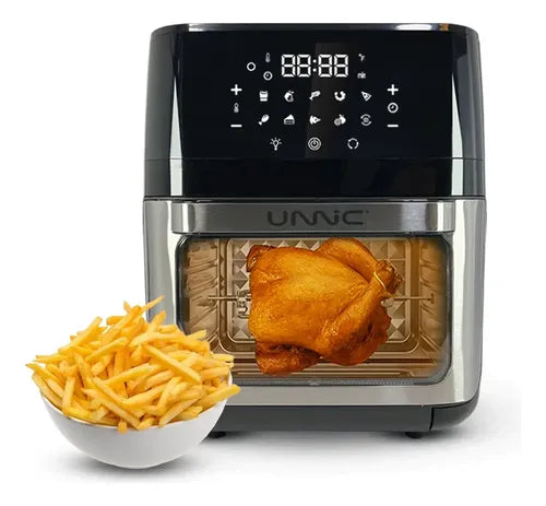 Freidora De Aire Sin Aceite Horno 12 L Digital Spiedo Unnic Color Negro