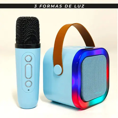 Parlante Karaoke Mti Rgb K12 Portátil 10w Inalámbrico Celeste