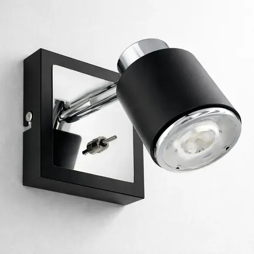 Aplique Pared Candil Negro Con Interruptor Gu10 Led Interior