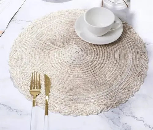 Pack X 6 Individuales De Mesa Redondos Rusticos 38cm Deco