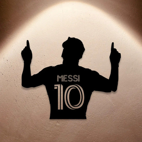 Cuadro Calado Lionel Messi Laser Madera Mdf Futbol