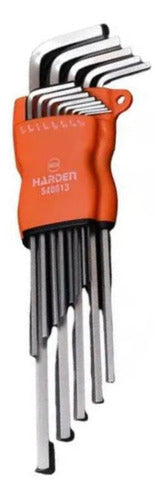 Juego De Llaves Allen 13pzas Pulgada Harden 540613 Largas Naranja