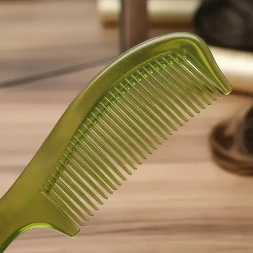 Peine Plástico Con Mango Desenreredante Ideal Rizos Verde Claro