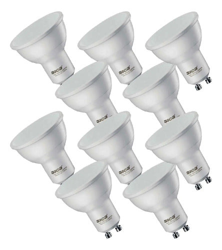 Pack X 10 Lámp. Dicroica Led 6w Blanco Cálido