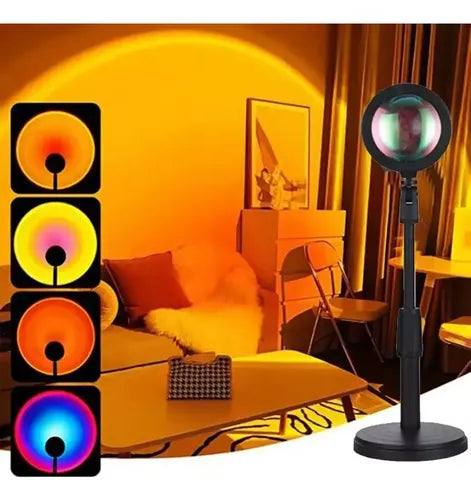 Lampara Proyector Sunset Atardecer Con Remoto Usb 16 Colores