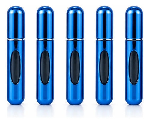 Mini Perfumero 5ml Recargable Portátil X5 Atomizador Colores Azul
