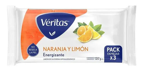 Jabón De Glicerina Veritas Naranja Limón 3x120g Barra Cuerpo · 17758 · foto 02