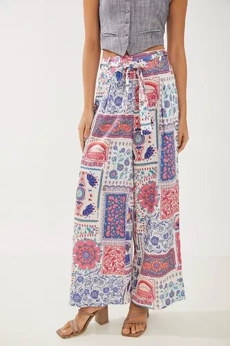 Palazzo Estampado Con Lazo Rimmel Beige Estampado S