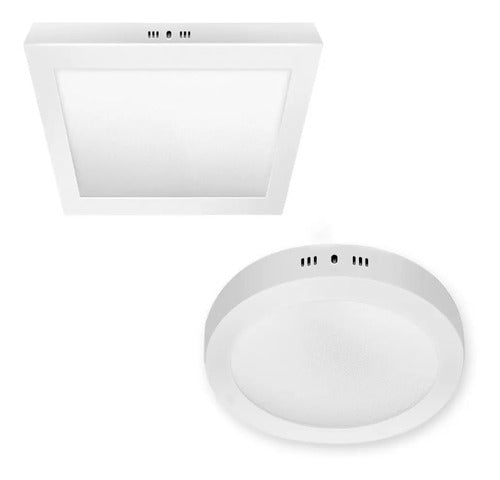 Panel Led Werke 18w Aplicar Redondo/cuad Blanco